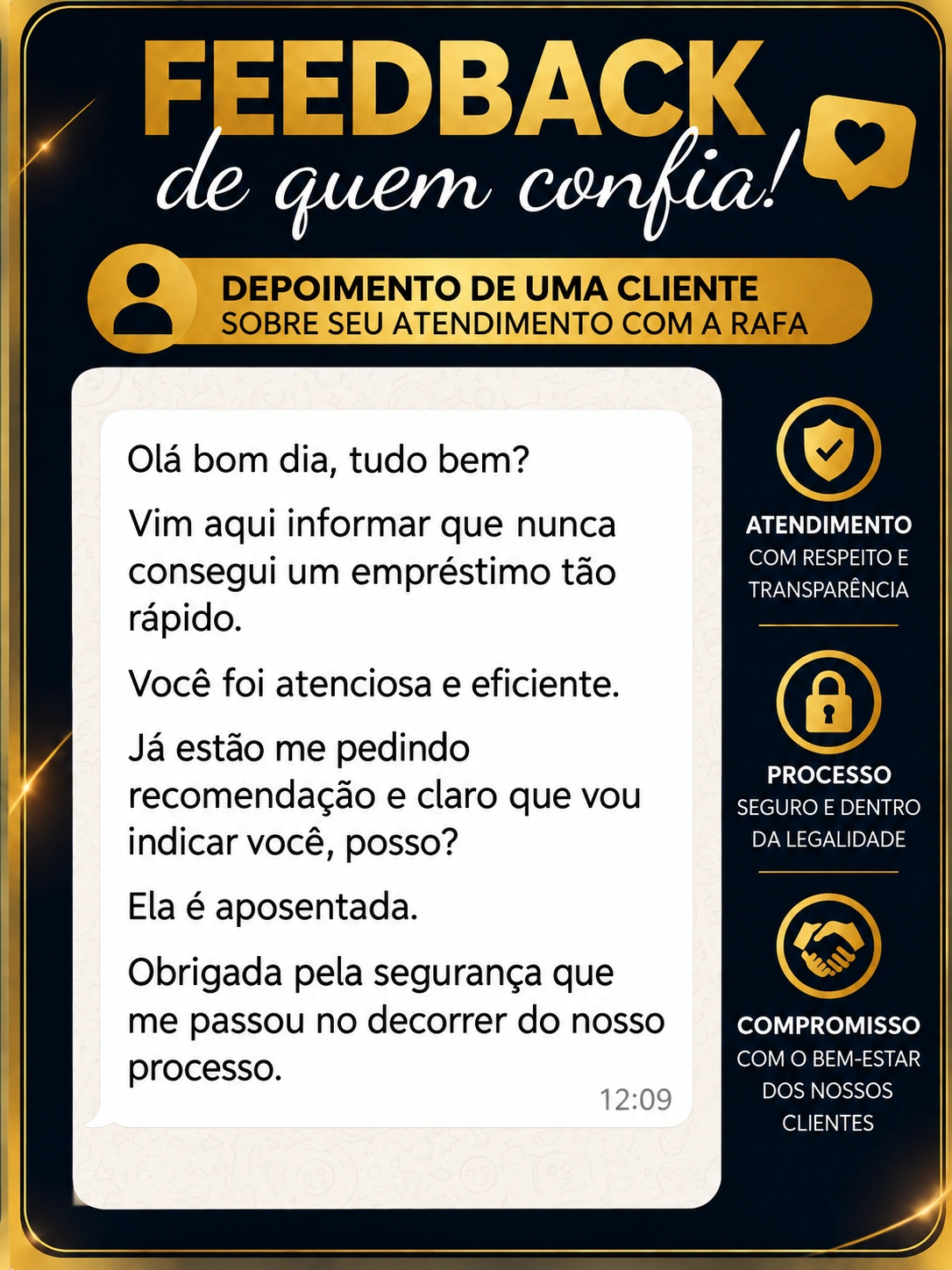 Depoimento real de cliente sobre a eficiência e segurança no atendimento